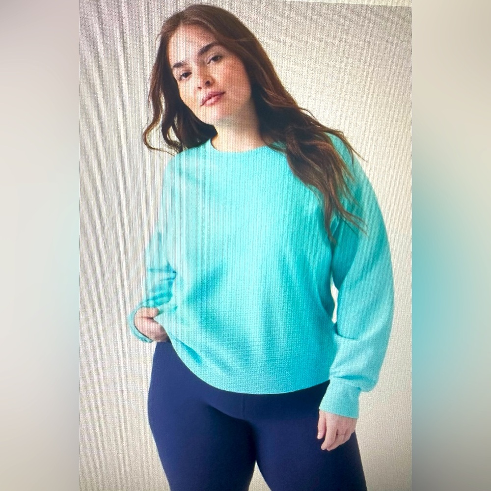 Athleta sundown sweatshirt II size 2X gulf green nwt